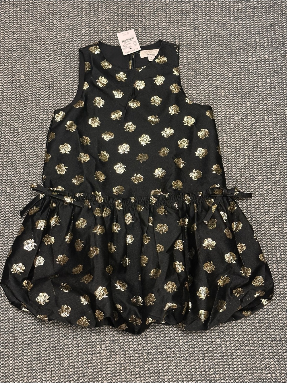 🆕 J. Crew Bubble-Skirt Dress in Metallic Rosette Jacquard